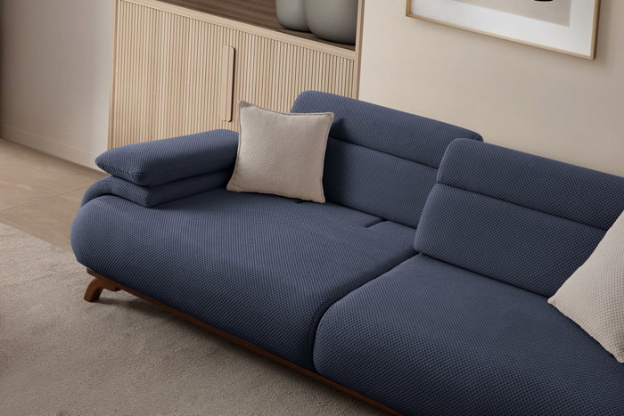 Atelier Del Sofa Bonjo Walnut - Sofá de 3 Plazas Azul Marino Atelier Del Sofa Bonjo Walnut - Sofá de 3 Plazas Azul Marino